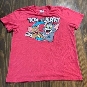 🐭 Tom & Jerry Retro Unisex T-Shirt L – Classic Cartoon‎ Graphic Tee Gift! 🎁